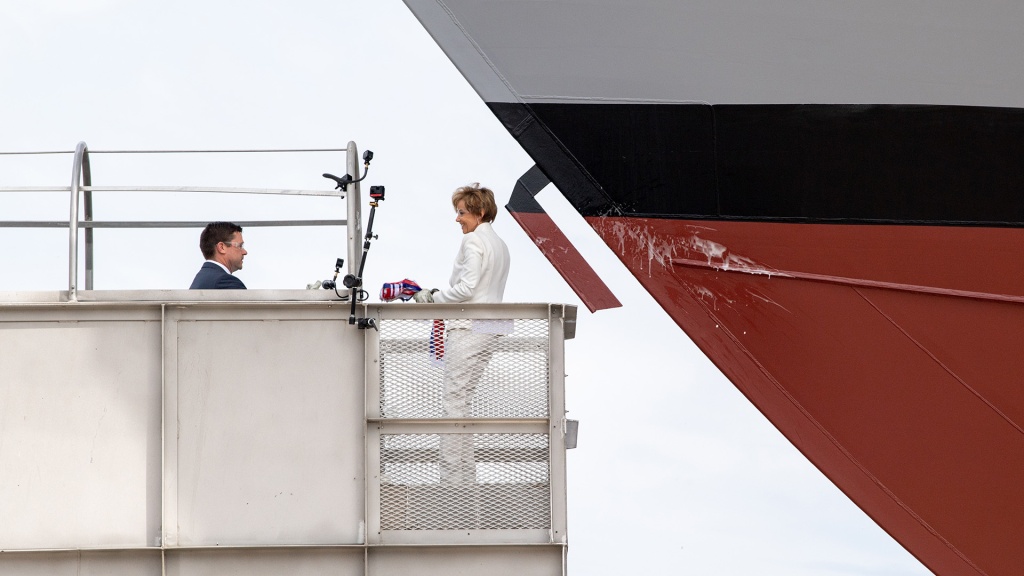 Littoral Combat Ship 31 (USS Cleveland) Christened and Launched USS